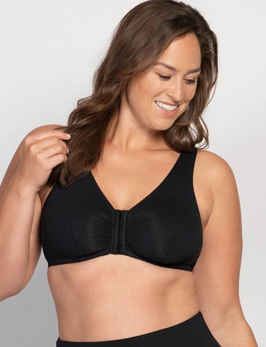 Ulla Ulla Front Clasp Wirefree Bra Black Wholesale