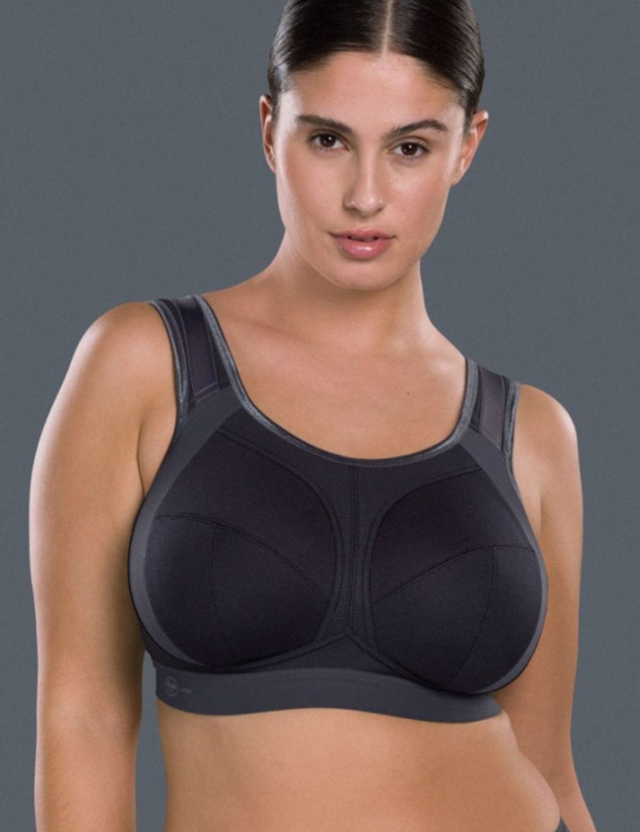 Anita Anita Extreme Control Plus Sports Bra Black/Anthracite Clearance