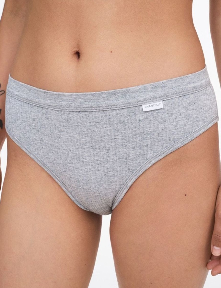 Chantelle Chantelle Cotton Comfort Hi Cut Brief Mixed Grey Wholesale