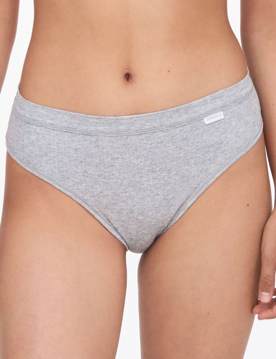 Chantelle Chantelle Cotton Comfort Hi Cut Brief Mixed Grey Wholesale