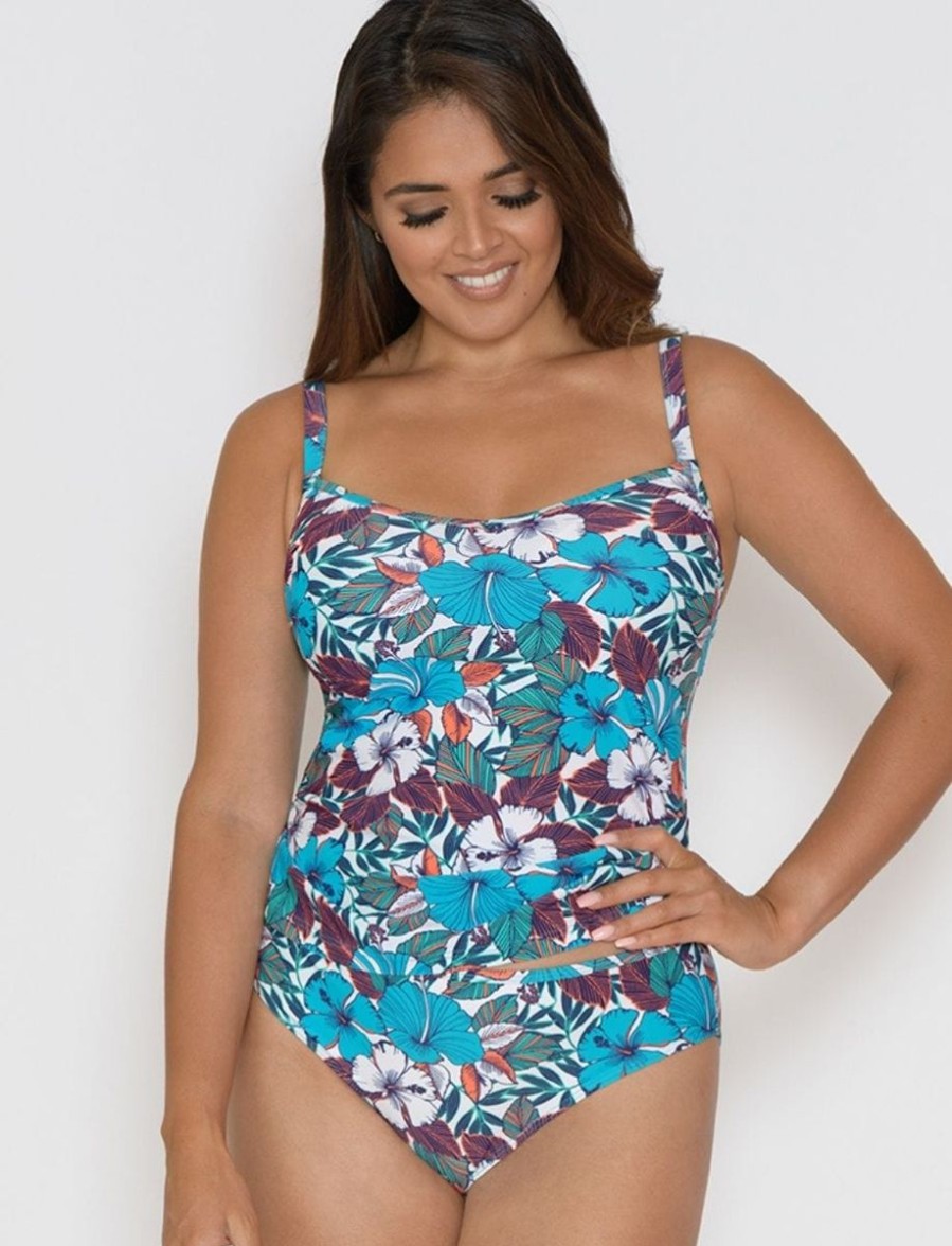 Curvy Kate Curvy Kate Hibiscus Plunge Tankini Print Mix Wholesale