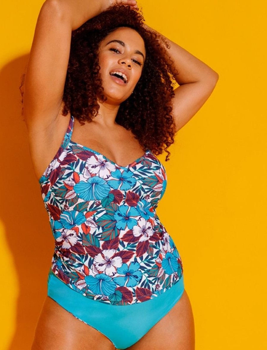 Curvy Kate Curvy Kate Hibiscus Plunge Tankini Print Mix Wholesale