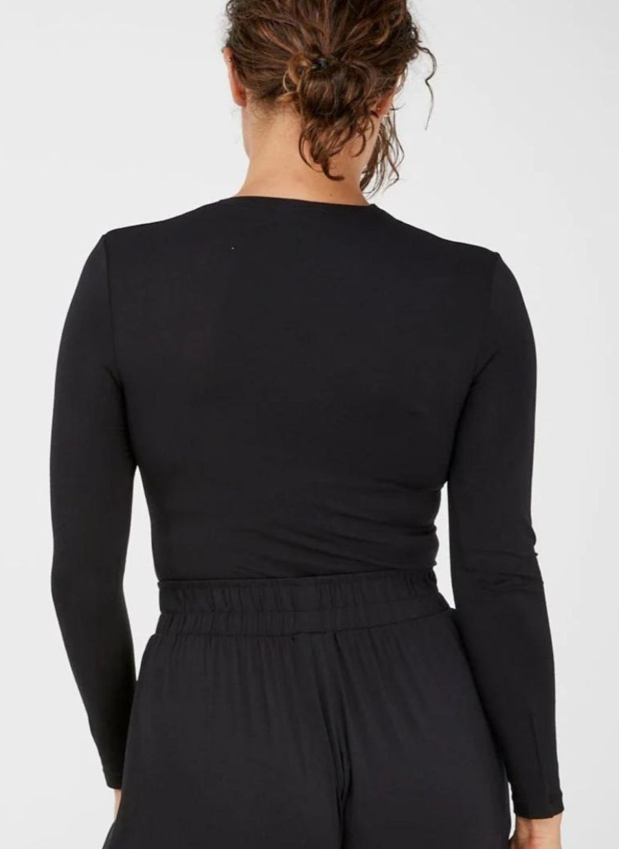 Tani Tani Long Sleeve Scoop Neck Top Black Online