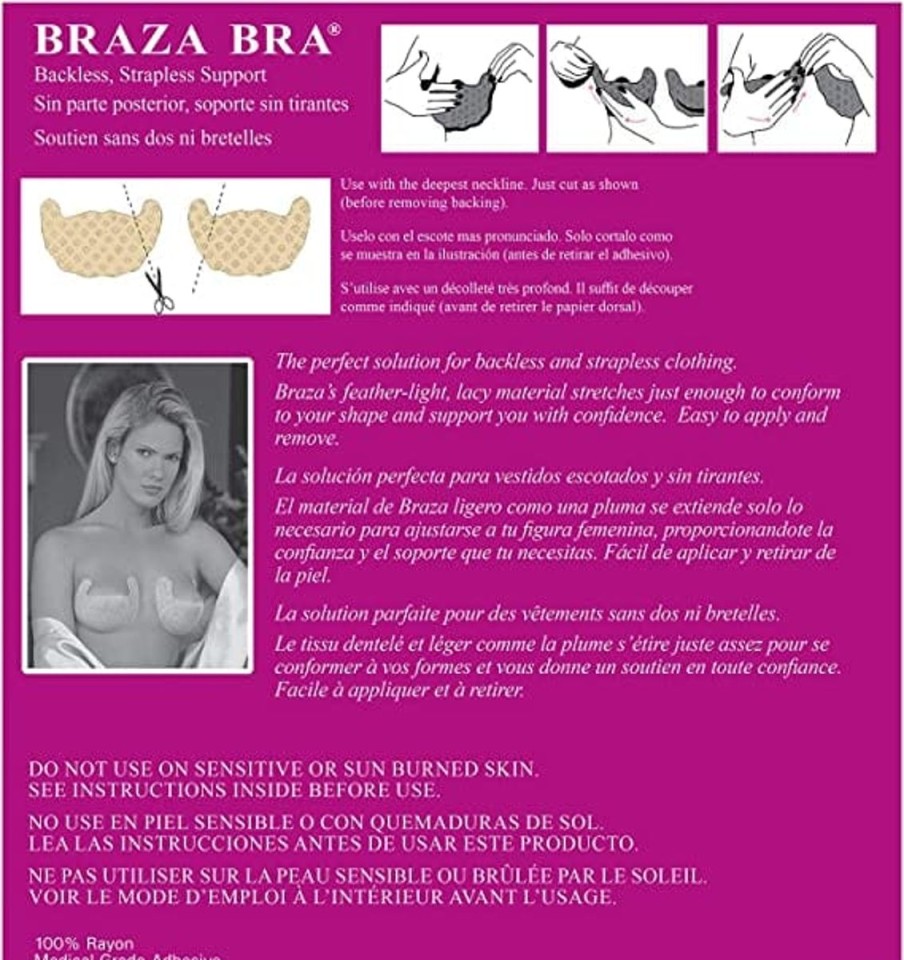 Braza Braza Stick On Bra Beige 5 Pair New