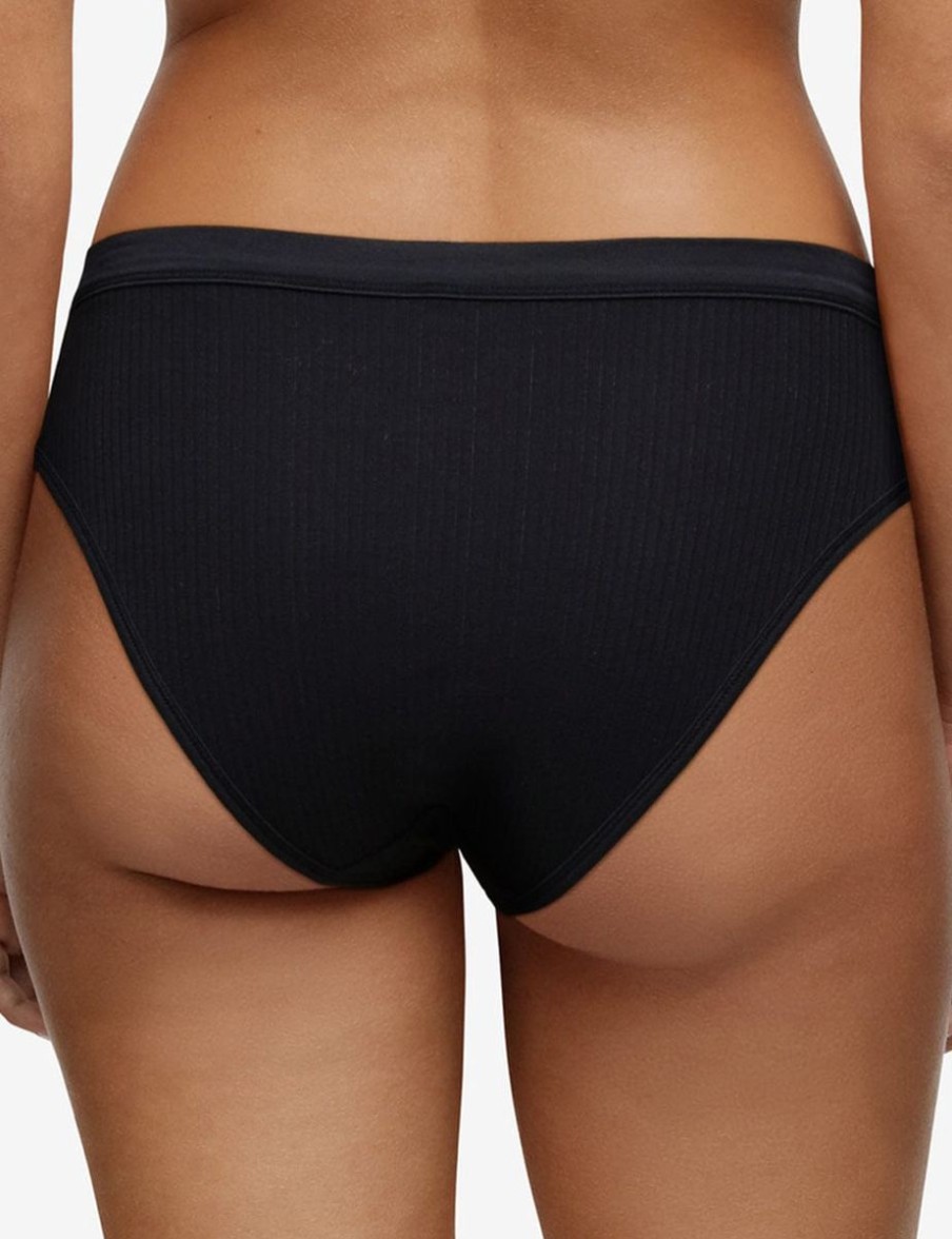 Chantelle Chantelle Cotton Comfort Hi Cut Brief Black Hot