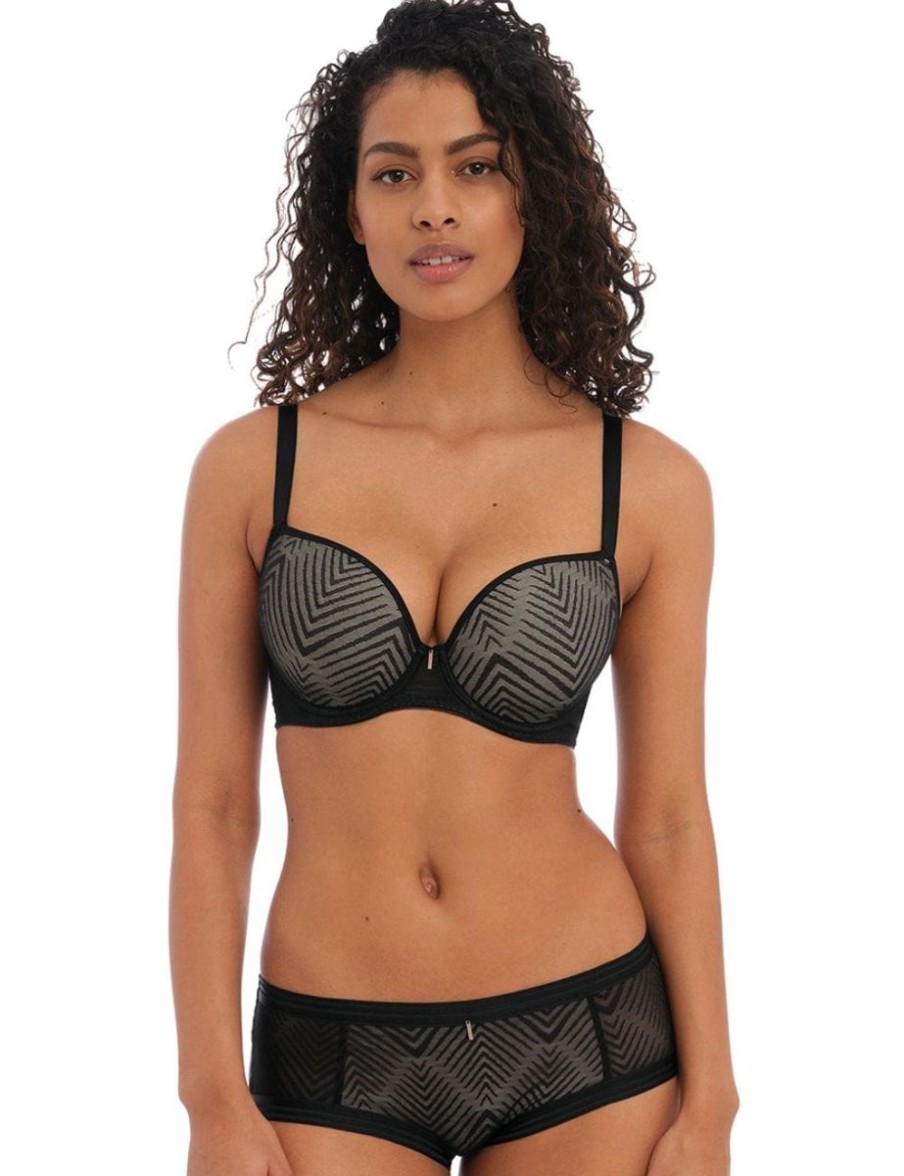 Freya Freya Tailored Uw Moulded Plunge T-Shirt Bra Black Clearance