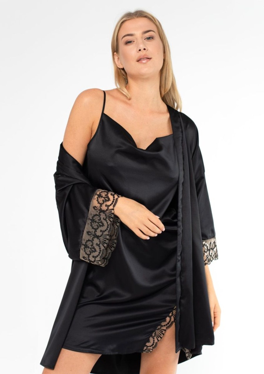 Samanta Samanta Perla Kimono Black Wholesale