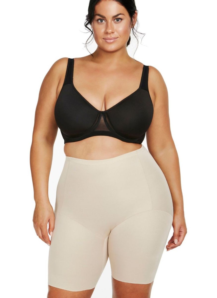 Naomi & Nicole Naomi & Nicole Unbelievable Comfort Plus Size High Waist Thigh Shaper Warm Beige New