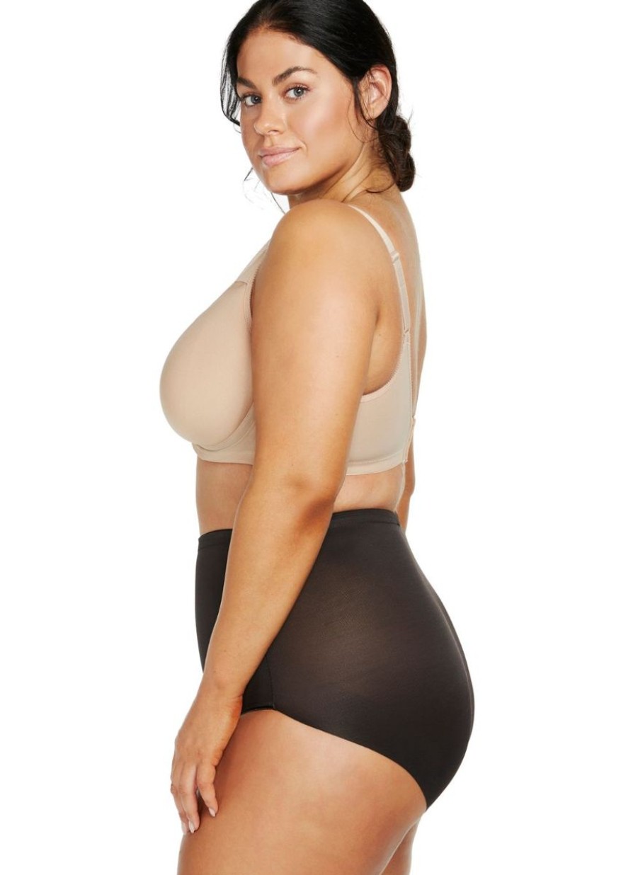 Naomi & Nicole Naomi & Nicole Unbelievable Comfort Plus Size High Waist Shaping Brief Black New