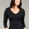 Tani Tani 3/4 Sleeve V-Neck Top Black Best