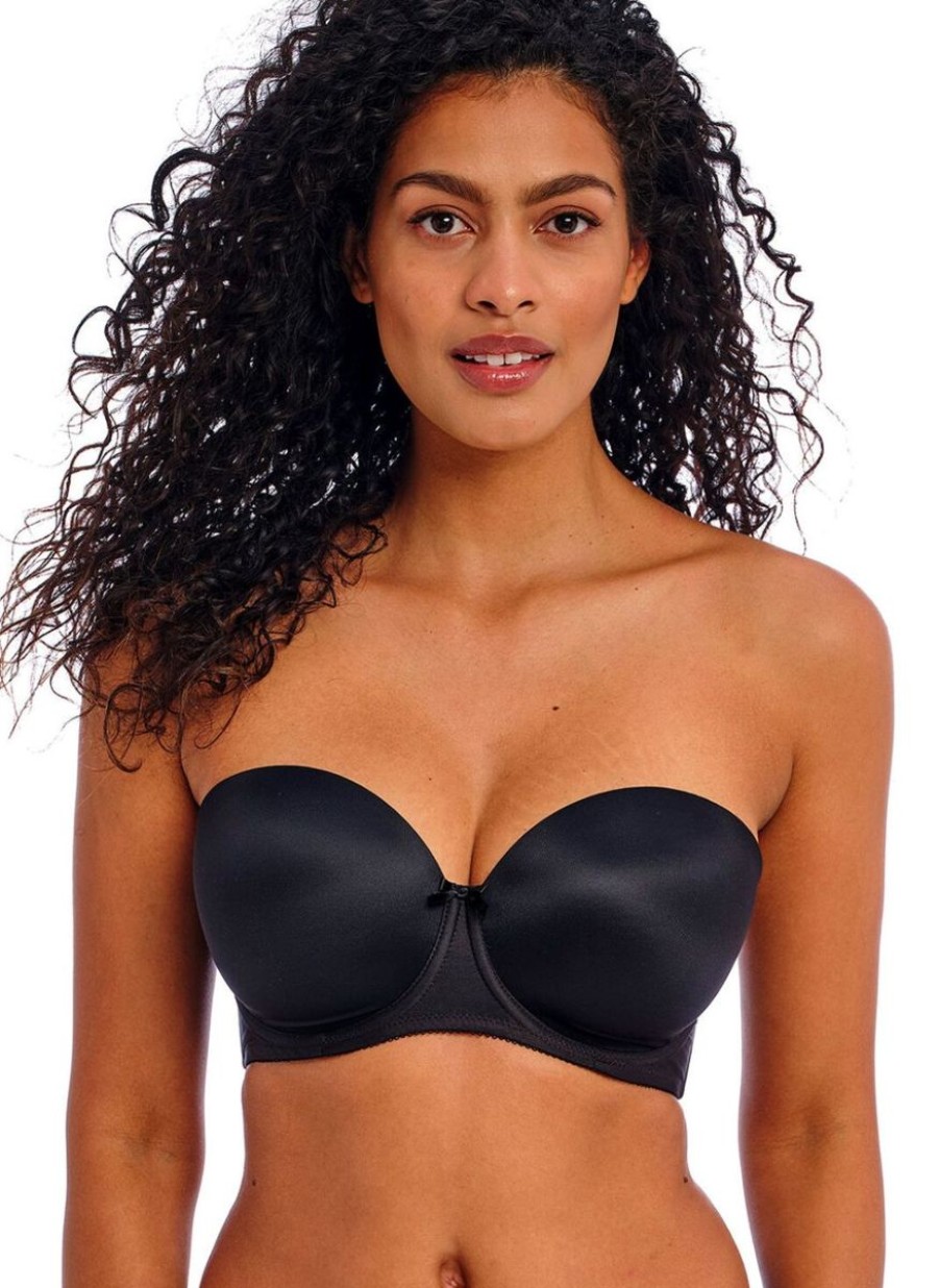 Freya Freya Deco Strapless Bra Black New