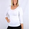 Tani Tani 3/4 Sleeve Scoop Neck Top White Best