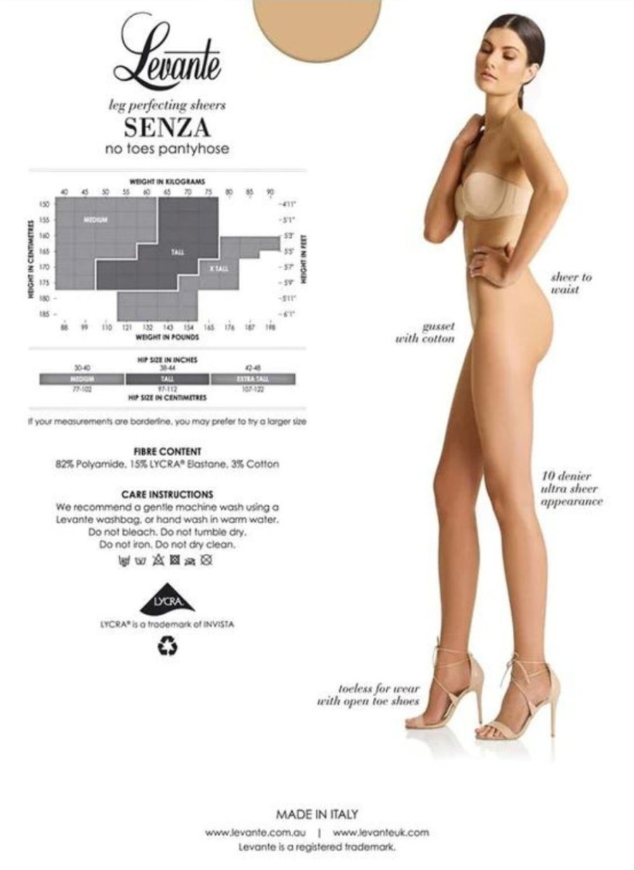 Levante Levante Senza No Toes Pantyhose 15 Denier Naturel Wholesale